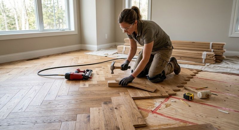 Dark Wood Floor Installation in Fort Worth, TX