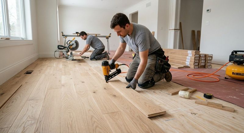 Dark Wood Floor Installation in Manassas, VA