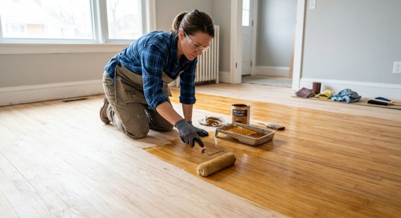 Walnut Floor Staining in Olathe, KS