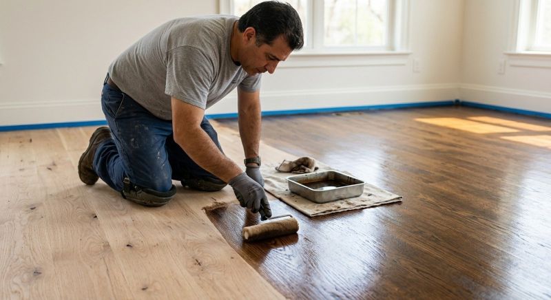 Walnut Floor Staining in Overland Park, KS